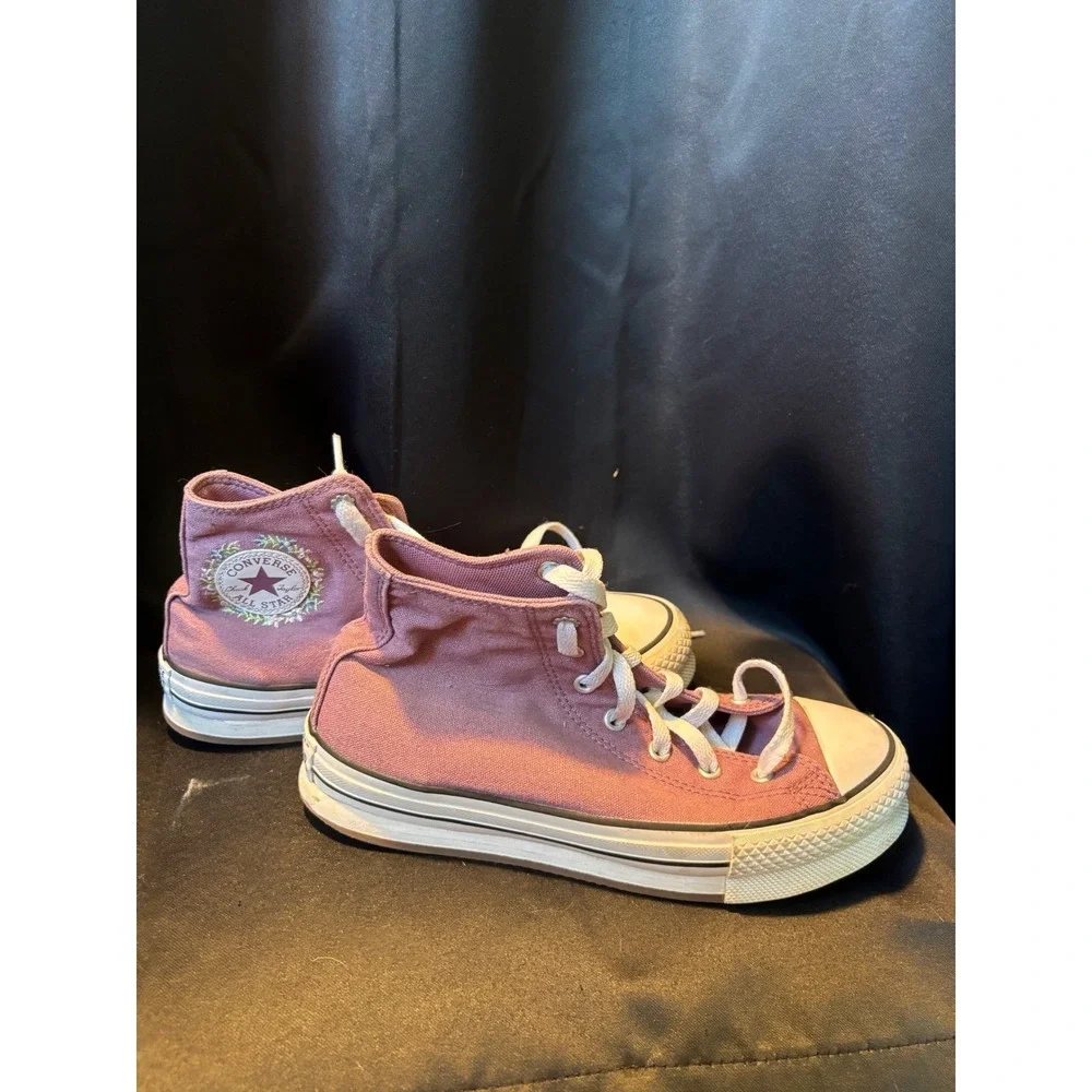 Converse Chuck Taylor All Star High Top Mauve Pink Floral A04753C Kids 5 Women 7